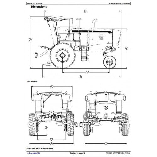 TM130119 John Deere W235 Self-Propelled Draper Hay & Forage Windrower Pdf Technical Service Manual 2