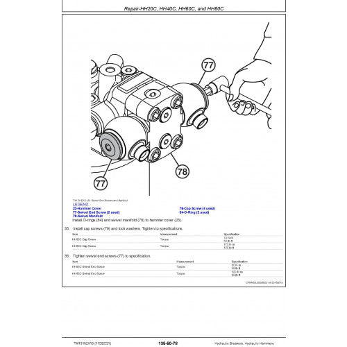 TM13152X19 John Deere Hydraulic Breakers, Hydraulic Hammers Pdf Repair Service Technical Manual 2