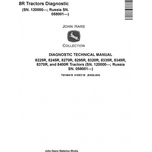 TM146419 John Deere 8225R, 8245R, 8270R, 8295R, 8320R, 8335R, 8345R, 8370R, 8400R Tractor Pdf Diagnostic Technical Manual