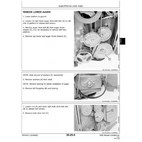 TM1474 John Deere 1600 Mower-Conditioner Pdf Technical Service Manual 2
