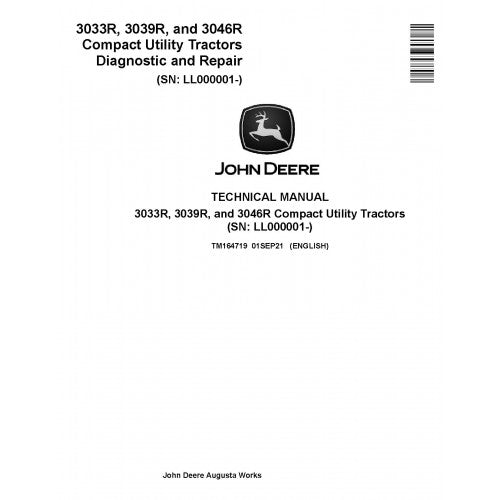 TM164719 John Deere 3033R, 3039R and 3046R Tractors Pdf Repair Service Technical Manual