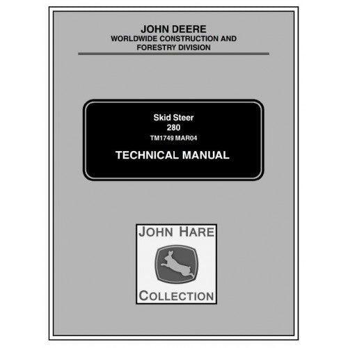 TM1749 John Deere 280 Skid Steer Loader Pdf Repair Service Technical Manual