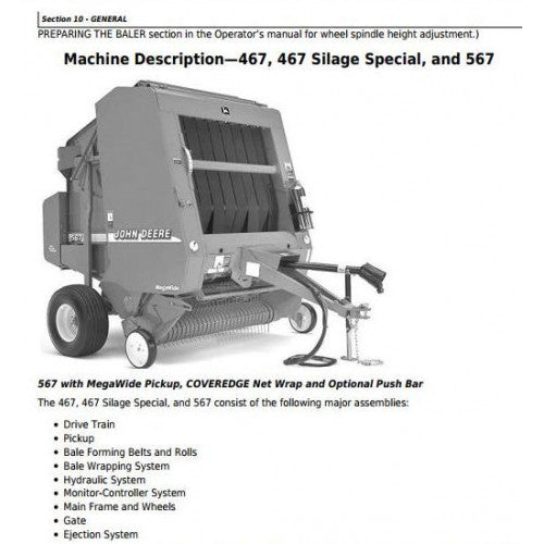 TM1874 John Deere 447, 457, 467 Silage Special, 547, 557, 567 Round Balers Pdf Technical Service Manual 2