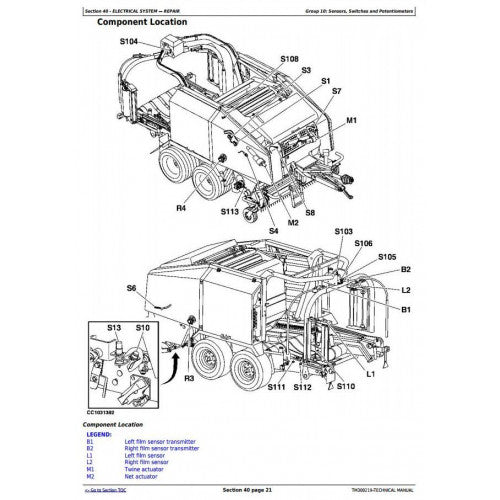 TM300219 John Deere 744 Forage Wrapping Round Baler Pdf Technical Service Manual 2