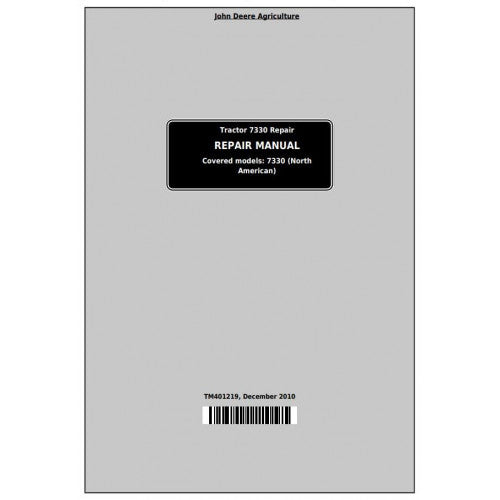 TM401219 John Deere Tractor 7330 Tractor Pdf Repair Technical Manual