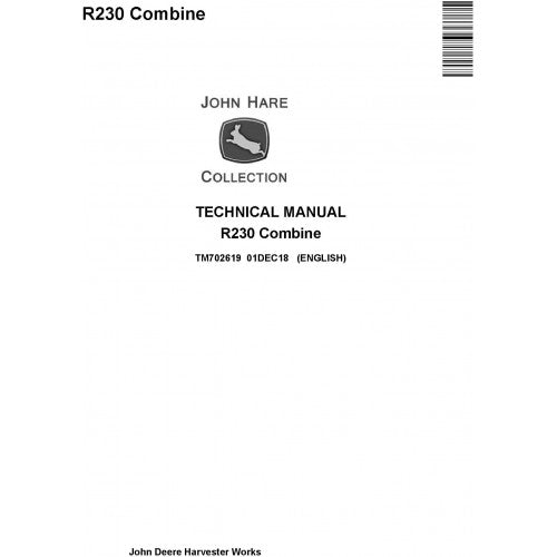 TM702619 John Deere R230 Combine Pdf Technical Service Manual