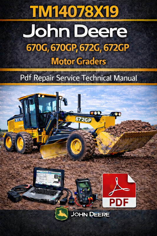 TM14078X19 John Deere 670G, 670GP, 672G, 672GP Motor Graders Pdf Repair Service Technical Manual