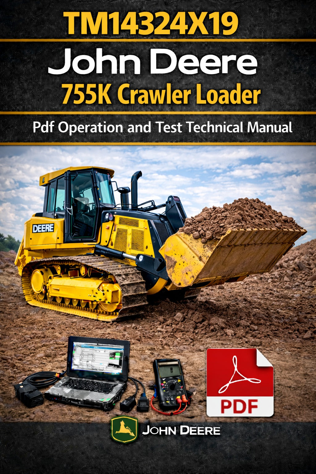 John Deere 755K Crawler Loader Operation &amp; Test (Diagnostic) Manual (TM14324X19)