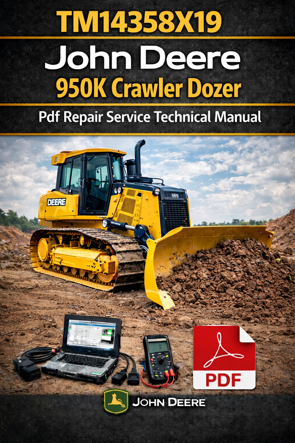 John Deere 950K Crawler Dozer Repair Service Technical Manual (TM14358X19)