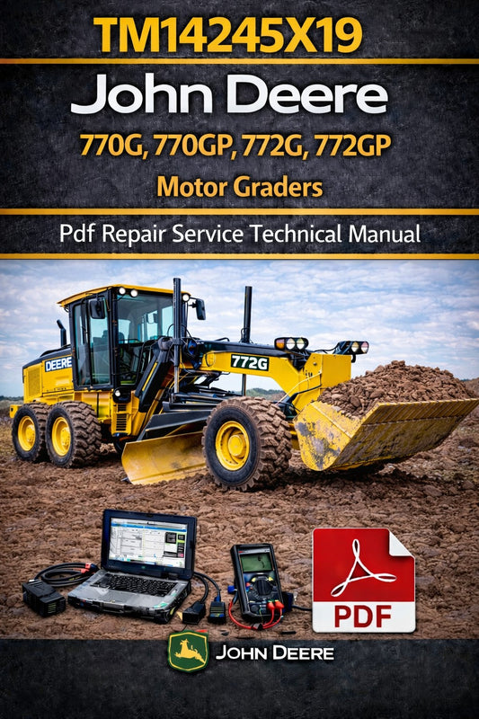 TM14245X19 John Deere 770G, 770GP, 772G, 772GP Motor Graders Pdf Repair Service Technical Manual