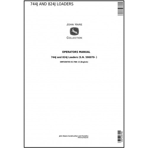 OMT200785 John Deere 744J and 824J Loaders 4WD Loader Pdf Operator's Manual