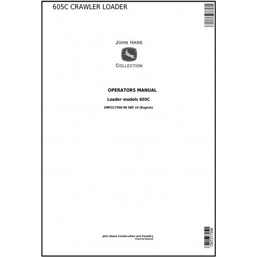 OMT217598 John Deere 605C Crawler Loader Pdf Operator's Manual