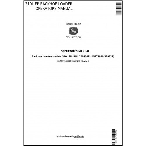 OMT357606X19 John Deere 310SL Backhoe Loader Pdf Operator's Manual