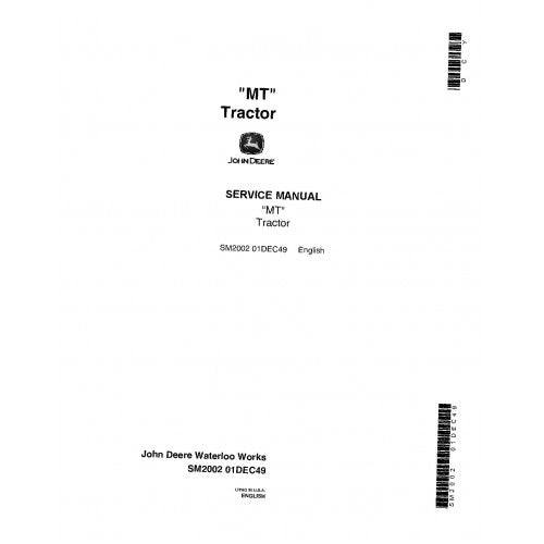 SM2002 John Deere M and MT Tractors Pdf Repair Service Technical Manual