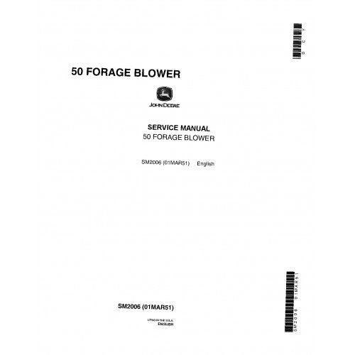 SM2006 John Deere 50 Forage Blower Pdf Technical Service Manual