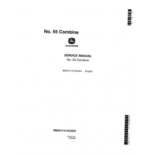 SM2014 John Deere 55 Combines Pdf Technical Service Manual