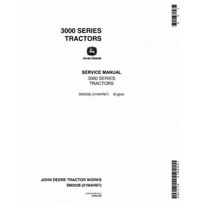 SM2038 John Deere 3010, 3020 Tractor Pdf Technical Service Manual