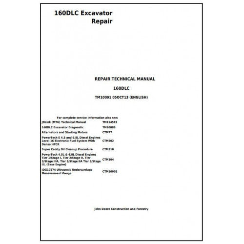 tm10091-john-deere-160dlc-excavator-pdf-technical-service-manual