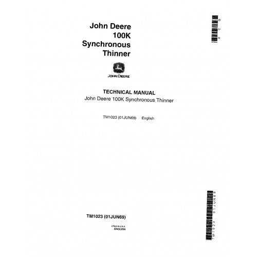 TM1023 John Deere 100K Synchronous Thinners Pdf Technical Service Manual