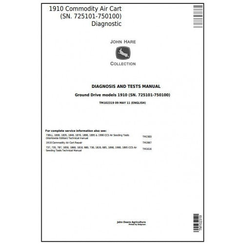 TM102319 John Deere 1910 Ground Driven Commodity Air Cart Pdf Diagnosis and Tests Service Manual