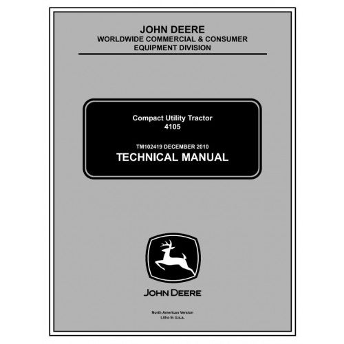 TM102419 John Deere 4105 Compact Utility Tractor Pdf Technical Service Manual