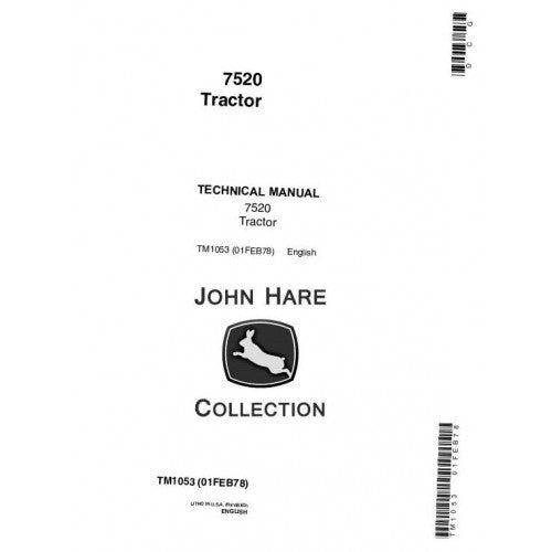 TM1053 John Deere 7520 4WD Articulated Tractor Pdf Technical Service Manual
