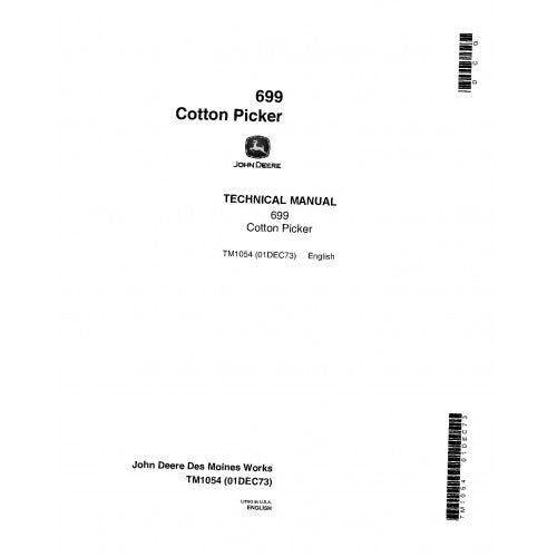 TM1054 John Deere 699 Cotton Pickers Pdf Technical Service Manual