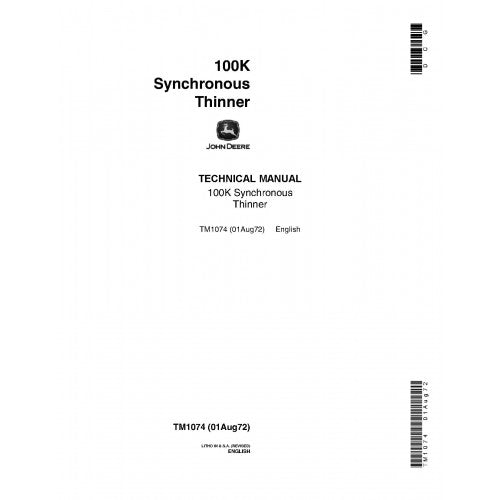 TM1074 John Deere 100K Synchronous Thinners Pdf Technical Service Manual
