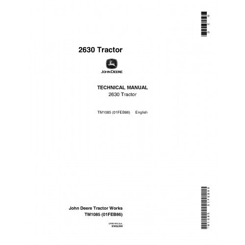 TM1085 John Deere 2630 Utility Tractors Pdf Repair Service Technical Manual