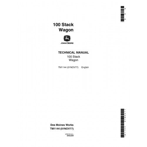 TM1144 John Deere 100 Stack Wagons Pdf Technical Service Manual
