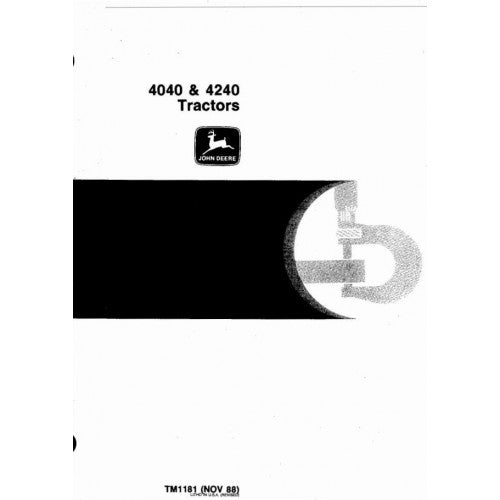 TM1181 John Deere 4040, 4240 Tractor Pdf Technical Service Manual
