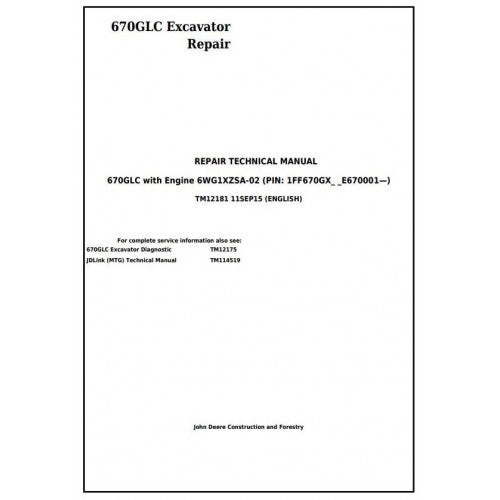 tm12181-john-deere-670glc-excavator-with-engine-6wg1xzsa-02-pdf-repair-service-technical-manual
