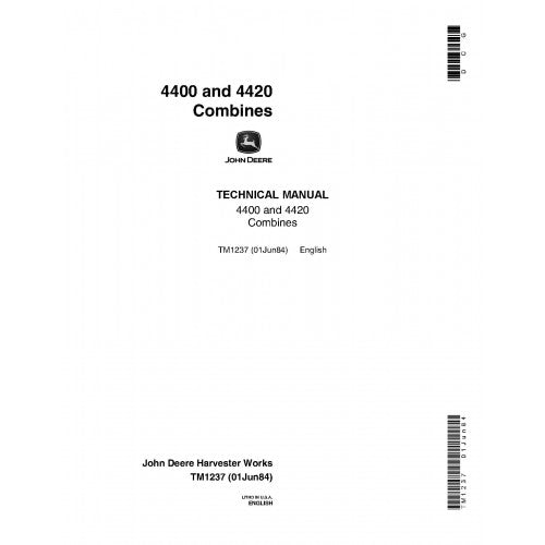 TM1237 John Deere 4400 and 4420 Combines Technical Manual