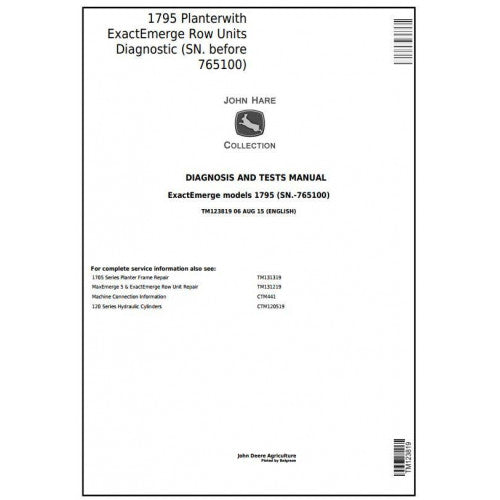 TM123819 John Deere 1795 Planter Row Units Pdf Diagnosis and Tests Service Manual