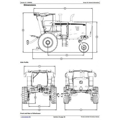TM130119 John Deere W235 Self-Propelled Draper Hay & Forage Windrower Pdf Technical Service Manual 2
