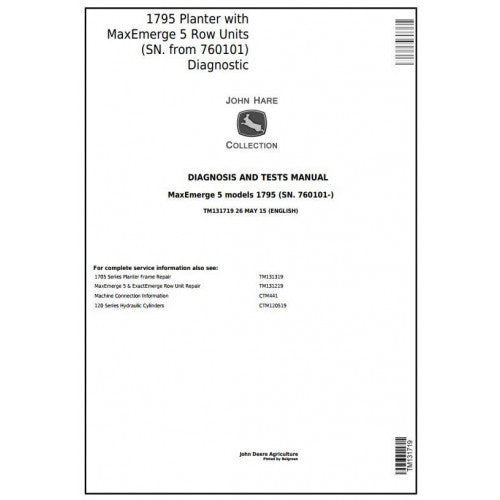 TM131719 John Deere 1795 Planter Pdf Diagnosis and Tests Service Manual