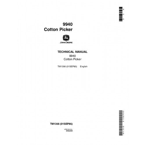 TM1356 John Deere 9940 Cotton Pickers Pdf Technical Service Manual