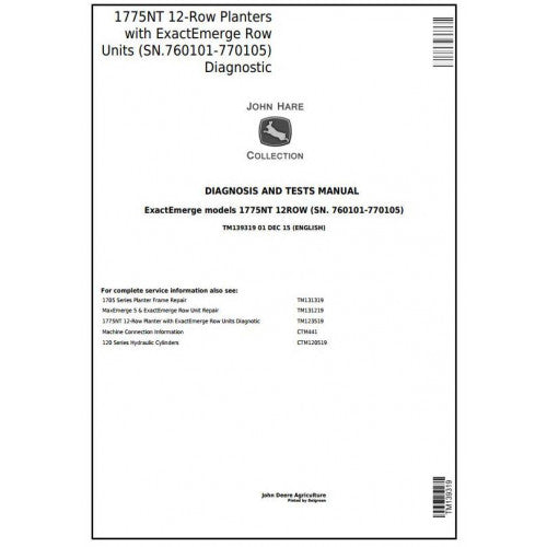 TM139319 John Deere 1775NT 12Row Planter Pdf Diagnosis and Tests Service Manual