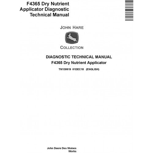 TM139919 John Deere F4365 Dry Nutrient Applicator Pdf Diagnostic Technical Manual