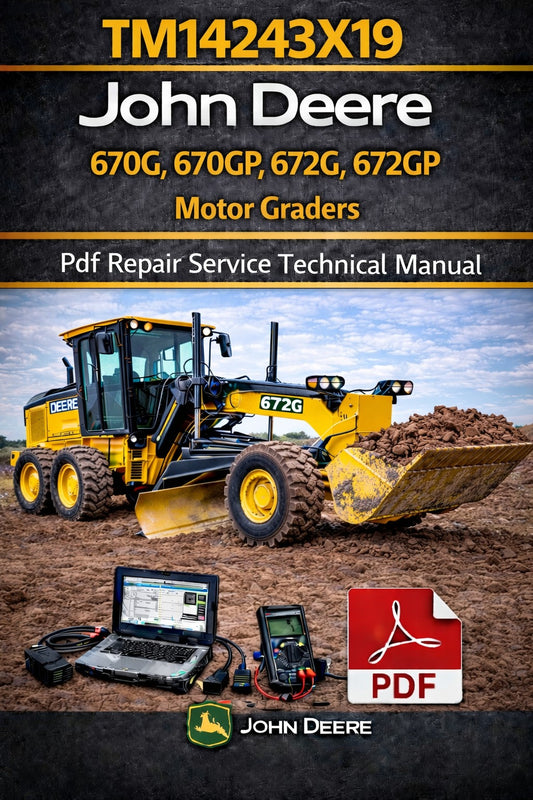 TM14243X19 John Deere 670G, 670GP, 672G, 672GP Motor Graders Pdf Repair Service Technical Manual