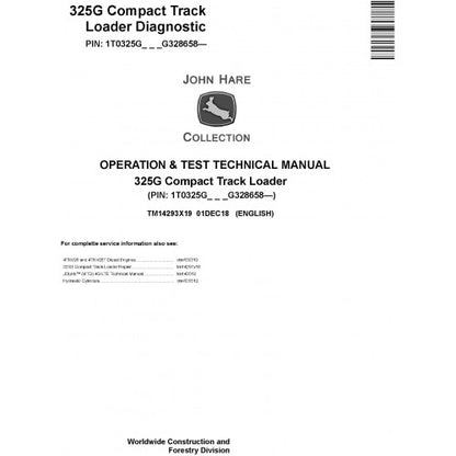 TM14293X19 John Deere 325G Compact Track Loader Pdf Operation & Test Technical Manual
