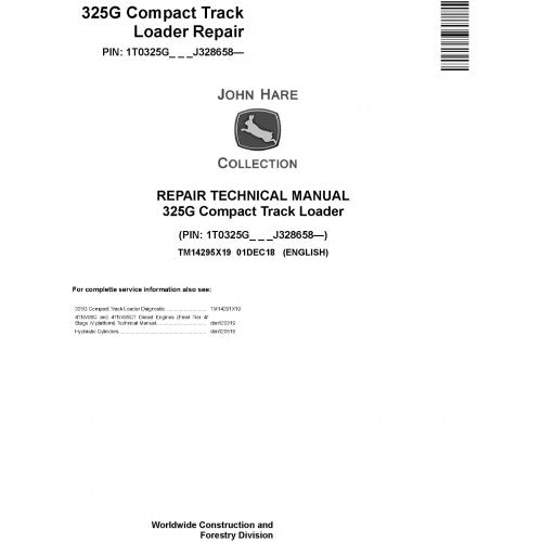 TM14295X19 John Deere 325G Compact Track Loader Pdf Repair Service Technical Manual