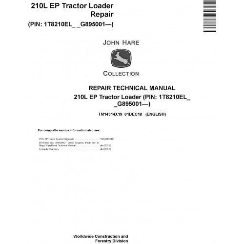 TM14314X19 John Deere 210L EP Tractor Loader Pdf Repair Service Technical Manual