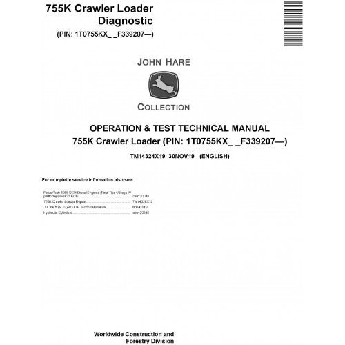 TM14324X19 John Deere 755K Crawler Loader Pdf Operation and Test Technical Manual