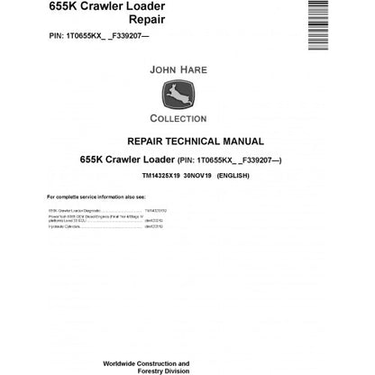 TM14325X19 John Deere 655K Crawler Loader Pdf Repair Service Technical Manual