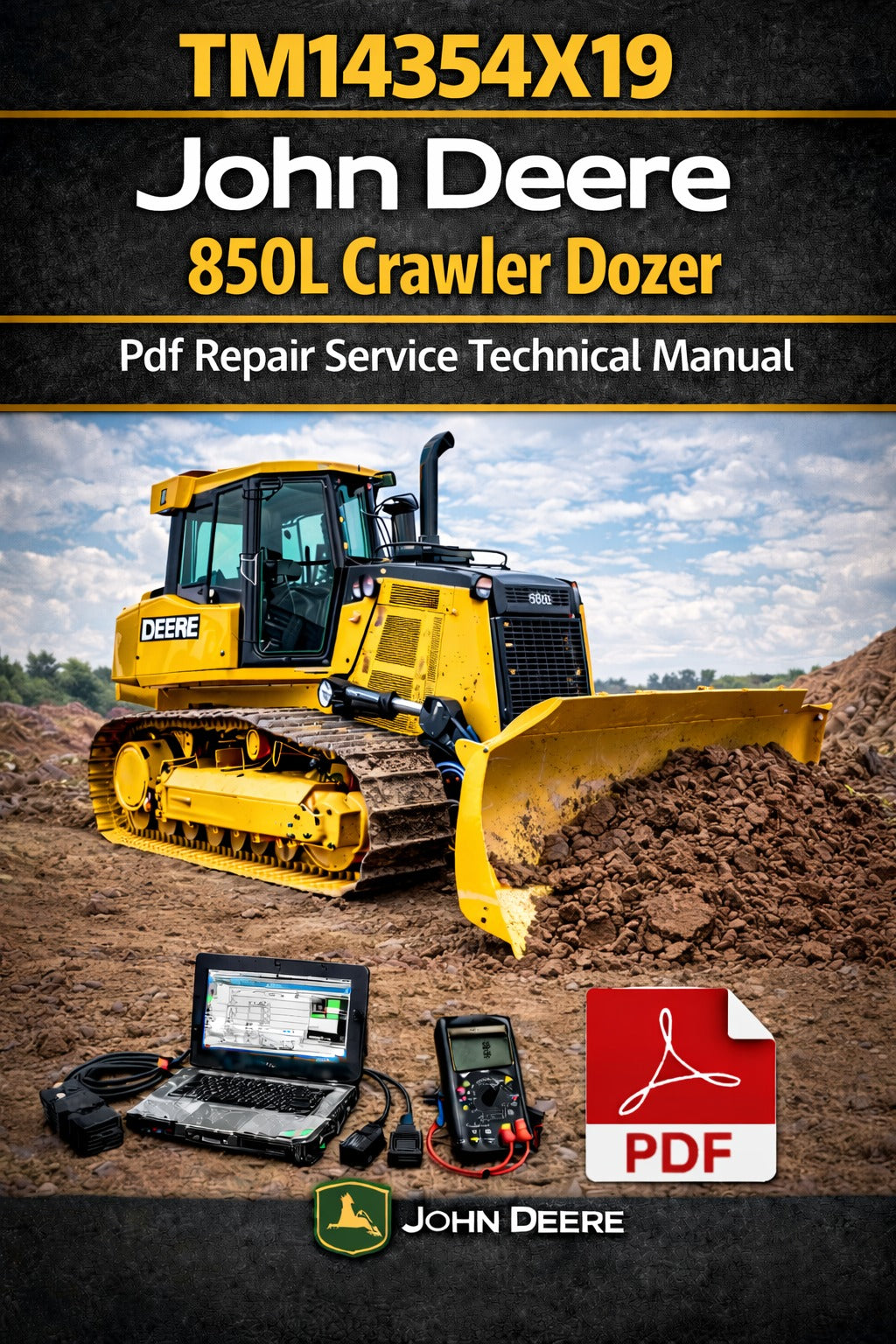 John Deere 850L Crawler Dozer Repair Service Technical Manual (TM14354X19)