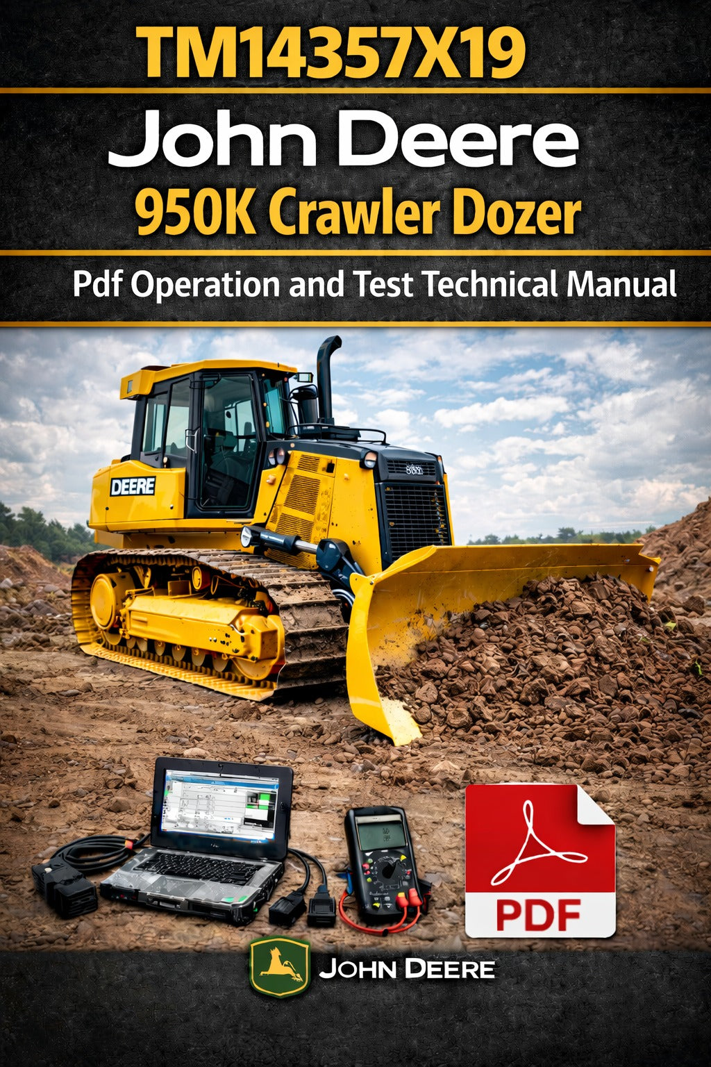 John Deere 950K Crawler Dozer Operation &amp; Test (Diagnostic) Manual (TM14357X19)