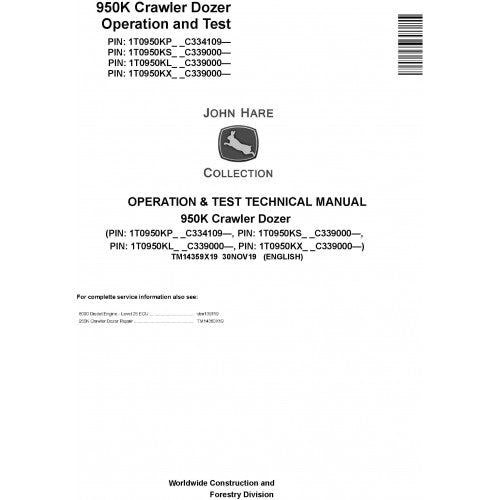 TM14359X19 John Deere 950K Crawler Dozer Pdf Operation and Test Technical Manual
