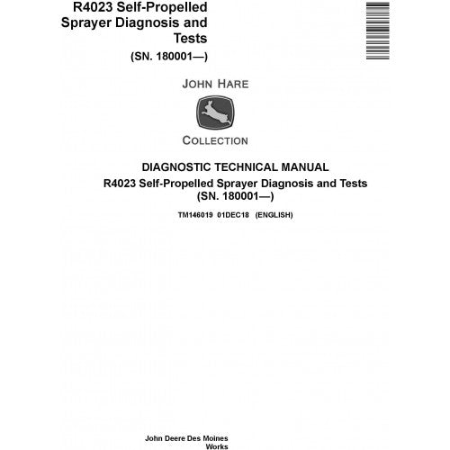TM146019 John Deere R4023 Self-Propelled Sprayer Pdf Diagnostic Technical Manual