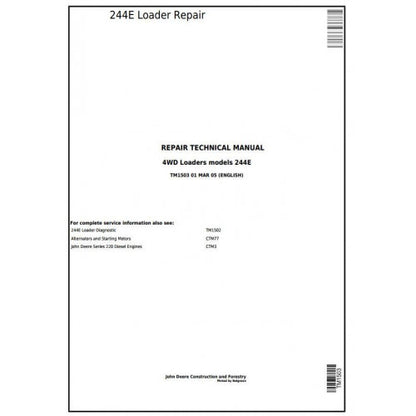 TM1503 John Deere 244E 4WD Loader Service Repair Technical Manual